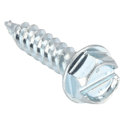 Malco HW8X1ZT 1" (Length) 1/4" (Head Size) Slotted Hex Washer Head Zip-In Sheet Metal Screws (500 Pack) Front View