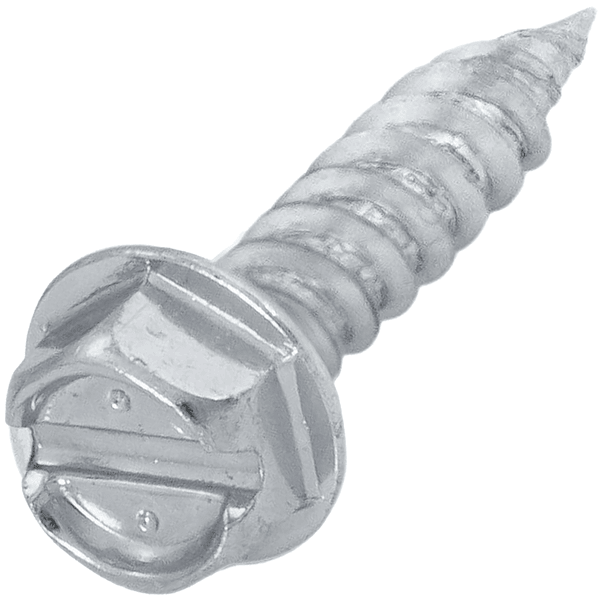 Malco HW8X3/4ZT 3/4" (Length) 1/4" (Head Size) Slotted Hex Washer Head Zip-In Sheet Metal Screws (1,000 Pack) Front View