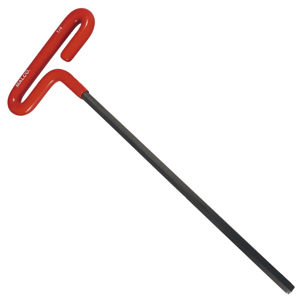 Malco WT9316G 3/16" T-Hex Key (9" Long) Front View 