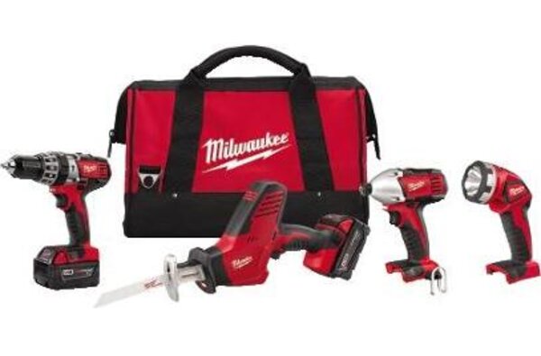 Milwaukee 2695-24 M18™ Lithium-Ion 4-Tool Cordless Combo Kit Front View
