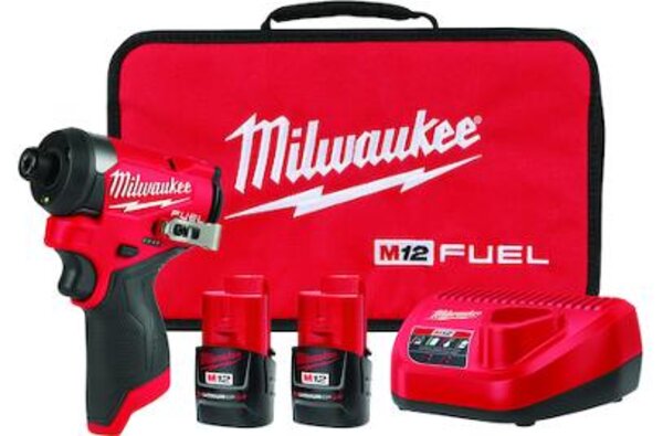 Milwaukee 3453-22 M12 FUEL™ Lithium-Ion 1/4" Hex Cordless Impact Driver Kit Front View