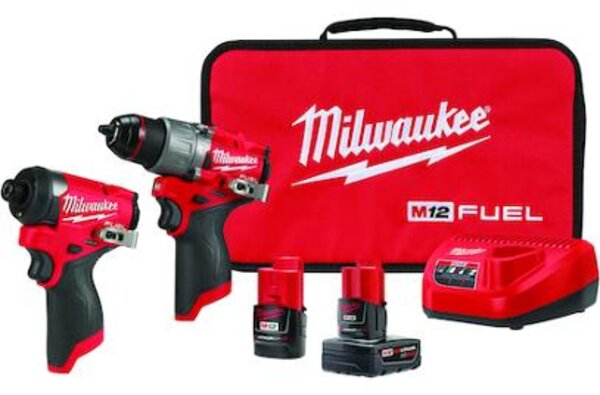 Milwaukee 3497-22 M12 FUEL™ Lithium-Ion Cordless Hammer Drill/Driver and Hex Impact Drive Combo Kit Front View