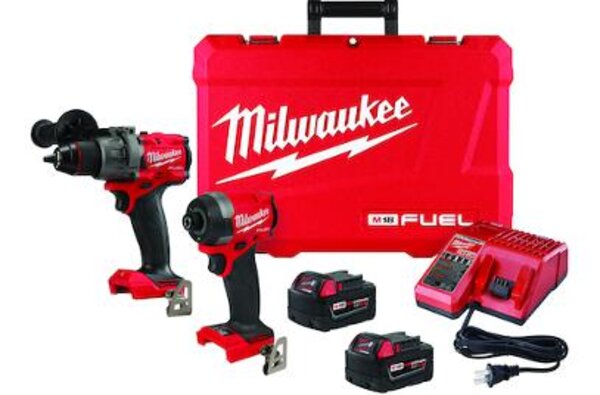 Milwaukee 3697-22 M18 FUEL™ Lithium-Ion Cordless Hammer Drill/Driver and Hex Impact Driver Combo Kit Front View