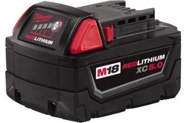 Milwaukee 48-11-1850 M18 REDLITHIUM™ 5.0 Battery Pack Side View