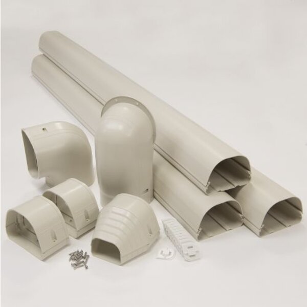 Rectorseal 84125 4.5" Ivory Wall Duct Kit - LDK122I (12 Ft Kit) Side View