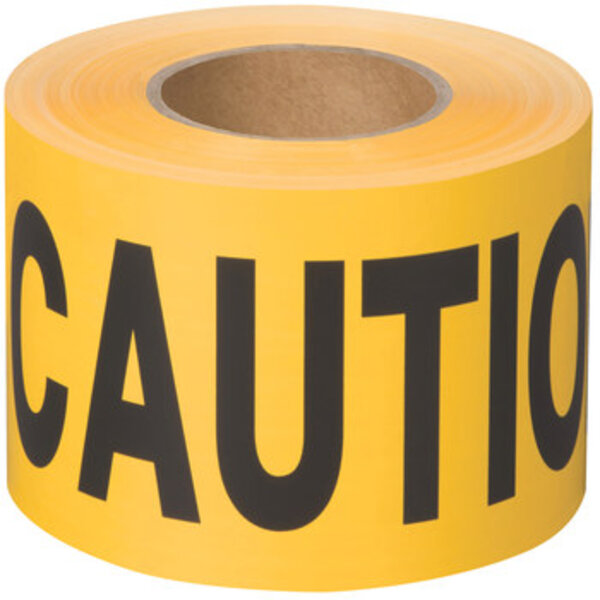 Shurtape BT 100 Yellow Barricade Tape - 3 in Width x 1000 ft Length - 2 - 3 mil Thick 232531 Side View
