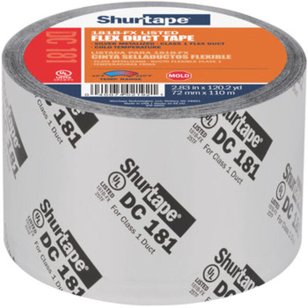 Shurtape DC 181 Metallic Duct Tape - 72 mm Width x 110 m Length - 2.7 mil Thick 207113 Side View