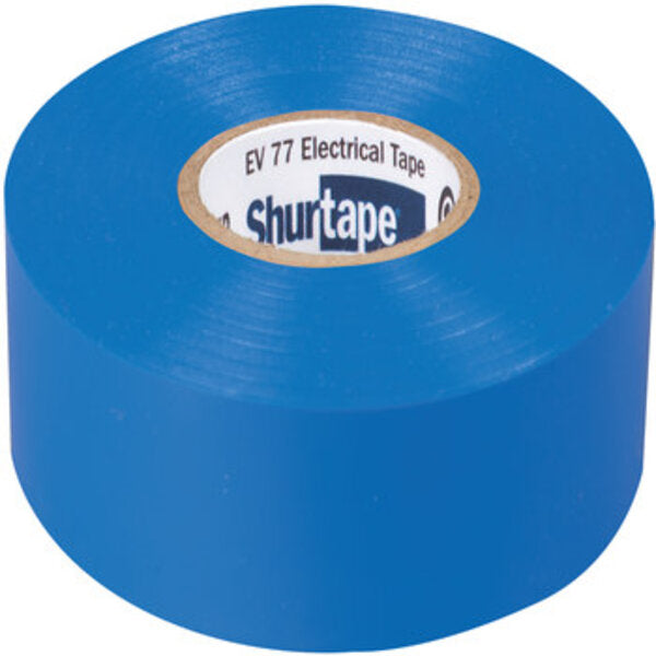 Shurtape EV 077 Blue Electrical Tape - 3/4 in Width x 66 ft Length - 7.0 mil Thick 104702 Side View