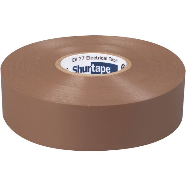 Shurtape EV 077 Brown Electrical Tape - 3/4 in Width x 66 ft Length - 7.0 mil Thick 104705 Side View