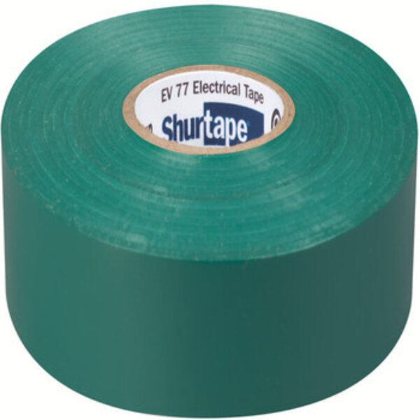 Shurtape EV 077 Green Electrical Tape - 3/4 in Width x 66 ft Length - 7.0 mil Thick 104701 Side View