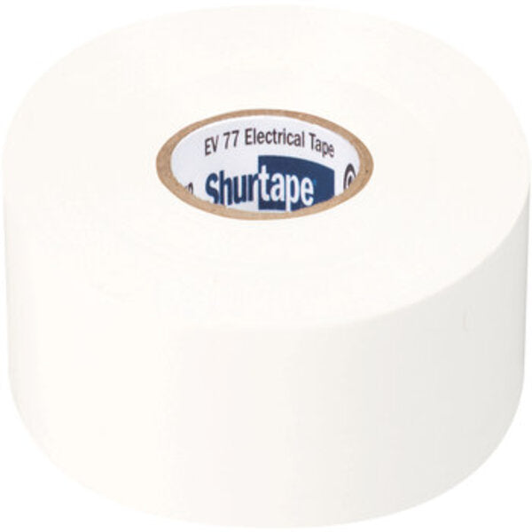 Shurtape EV 077 White Electrical Tape - 3/4 in Width x 66 ft Length - 7.0 mil Thick 104698 Side View