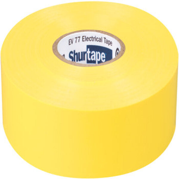 Shurtape EV 077 Yellow Electrical Tape - 3/4 in Width x 66 ft Length - 7.0 mil Thick 104704 Side View
