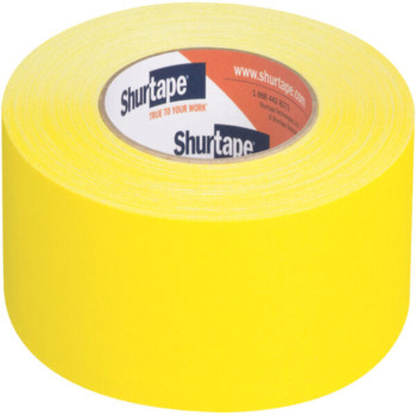 Shurtape P 628 Yellow Gaffer's Tape - 48 mm Width x 50 m Length - 10.75 mil Thick 181717 Side View