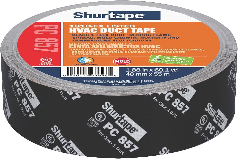 Shurtape PW 100 Black Pipe Banding Tape - 10.0 mil Thick 104778 Side View