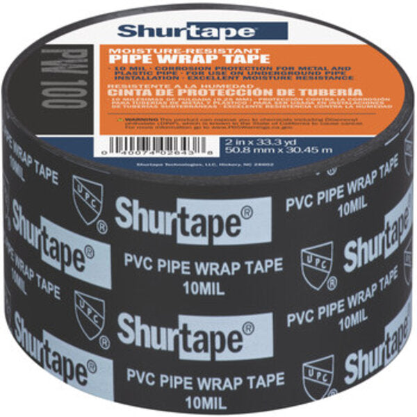 Shurtape PW 100 Black Pipe Banding Tape - 10.0 mil Thick 104779 Side View