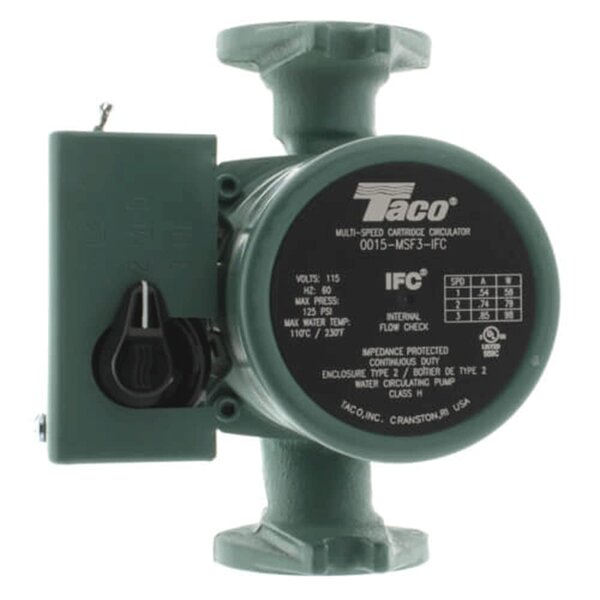 Taco 0015-MSSF3-IFC 3-Speed Stainless Steel Circulator - Integral Flow Check, 1/20 HP, Less Flanges (Standard) Side View