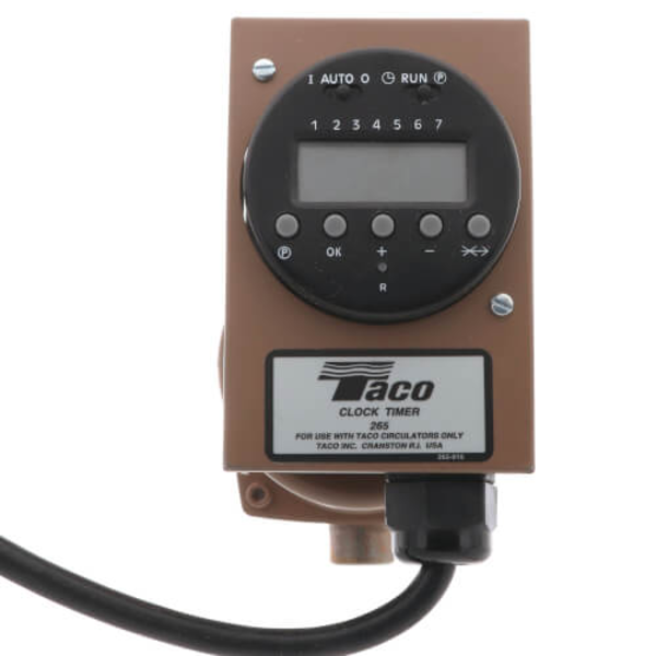 Taco 003-BC4-8PNP Plumb N' Plug Pump w/ Line Cord & Digital Timer, 1/40 HP (1/2" Sweat) Front View