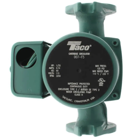 Taco 007-F5-5 3/4" - 1-1/2" Rotated Flange Cast Iron Circulator, 1/25 HP Back VIew