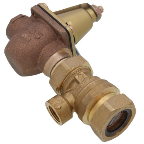 Taco 3492-050-BH1 1/2" Brass Combination Boiler Feed Valve & Backflow (Union Press x NPT Side View