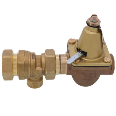 Taco 3492-050-BT1 1/2" Brass Combination Boiler Feed Valve & Backflow (NPT x NPT)  Front View