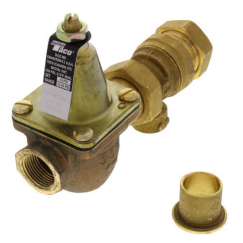 Taco 3493-075-BT1 3/4" Brass Combination Boiler Feed Valve & Backflow (NPT x NPT) Side View