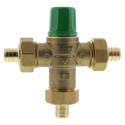 Taco 5002-HX-P3 1/2" PEX Union Heating Only Mixing Valve Front View