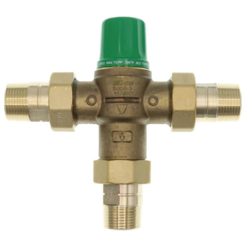 Taco 5003-T3 3/4" NPT Male Union Mixing Valve (Low Lead) Front VIew