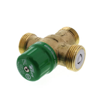 Taco 5122-P2-G 1/2" PEX Union Mixing Valve w/ Gauge (Low Lead) Side View