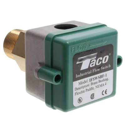 Taco IFSWSBF-1 Brass Flow Switch w/ Flexible Paddles (NEMA4, Small Turning Radius) Front  View