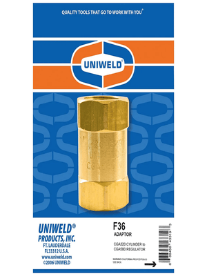 Uniweld F36 CO2 Adapter Front View