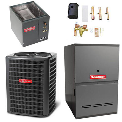 Goodman 3.5 Ton Cooling 14.5 SEER; 100k BTU Heating; 80% AFUE Gas Electric Air Conditioner System << Shipping in 48 States >>