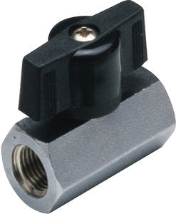 Mini ball valve with black nylon T-handle