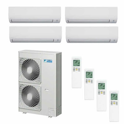 Daikin 48,000 BTU 18.8 SEER 4-Zone Heat Pump System; 12k+12k+12k+12k  Indoor Goodman 3 to 3.5 Ton Evaporator Coil; Upflow/Downflow; Uncased A Coil; 23" Width
