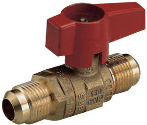 RuB s.195 1/2"X 3/8" Flare X Flare Gas Ball Valve with aluminum red wedge handle