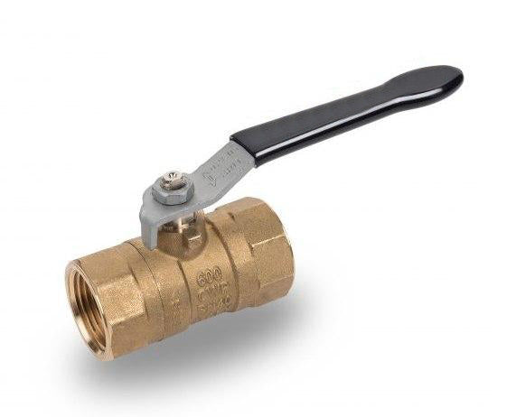 Standard Port 2-way ball valve with black steel handle
