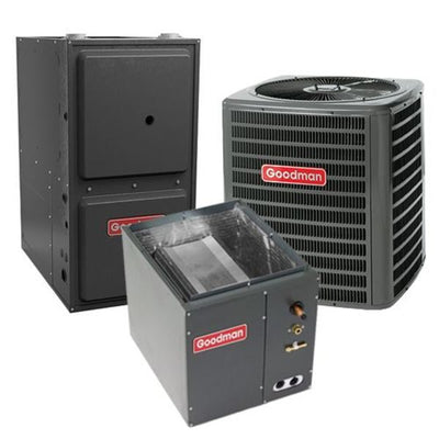 Goodman 2 Ton Cooling 14 SEER; 100k BTU Heating; 96% AFUE Gas Electric Air Conditioner System