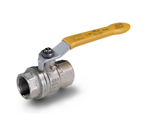 Full Port 2-way ball nickel plated valve with yellow steel handle