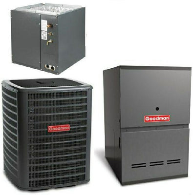 Goodman 4 Ton Cooling 18 SEER; 80k BTU Heating; 80% AFUE Gas Electric Air Conditioner System << Shipping in 48 States >>