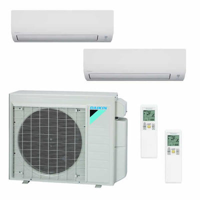 Daikin 18,000 BTU 18.9 SEER 2-Zone Heat Pump System; 7k + 15k Indoor Goodman 3 to 3.5 Ton Evaporator Coil; Upflow/Downflow; Uncased A Coil; 23" Width