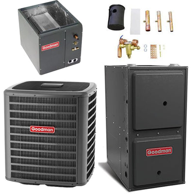 Goodman 3 Ton Cooling 17 SEER; 100k BTU Heating; 97% AFUE Gas Electric Air Conditioner System