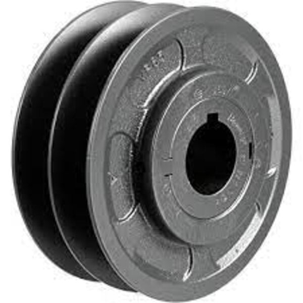 2VP60X1-3/8 Cast Iron Sheave Two Groove Variable Pitch Side View