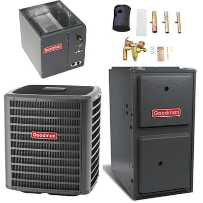 Goodman 3 Ton Cooling 17 SEER; 100k BTU Heating; 96% AFUE Gas Electric Air Conditioner System