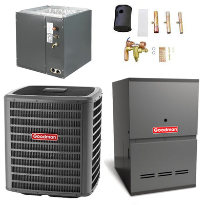 Goodman 4 Ton Cooling 14.5 SEER; 80k BTU Heating; 80% AFUE Gas Electric Air Conditioner System << Shipping in 48 States >>
