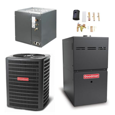Goodman 4 Ton Cooling 14.5 SEER; 80k BTU Heating; 80% AFUE Gas Electric Air Conditioner System << Shipping in 48 States >>