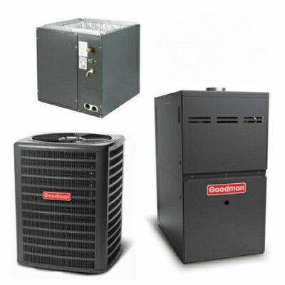 Goodman 3 Ton Cooling 15 SEER; 80k BTU Heating; 80% AFUE Gas Electric Air Conditioner System