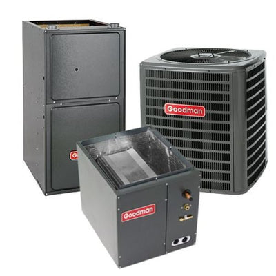 Goodman 3 Ton Cooling 15 SEER; 120k BTU Heating; 96% AFUE Gas Electric Air Conditioner System