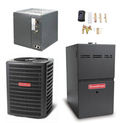 Goodman 4 Ton Cooling 14.5 SEER; 100k BTU Heating; 80% AFUE Gas Electric Air Conditioner System << Shipping in 48 States >>