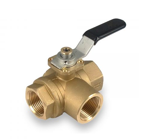 Full Port 3-way L-Port ball horizontal fitted valve