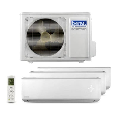 Boreal BRISA 42,000 BTU 3.5 Tons Tri Zone Wall Mount Ductless Mini Split System (9k, 12k, 18k) 230V Front View