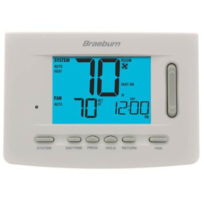 Braeburn Builder Programmable Thermostat, Front View